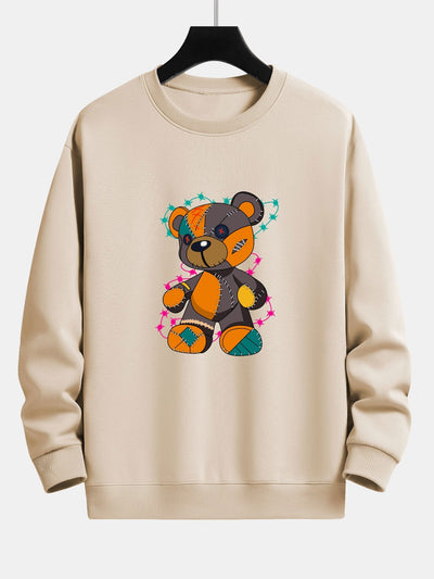 Javier® | Tattered Bear Print Relax Fit Sweatshirt