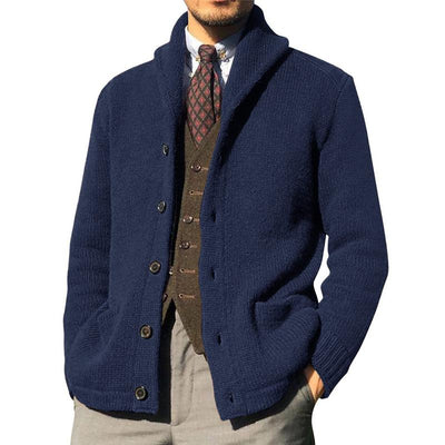 Men's Solid Color Btnnit Jacket
