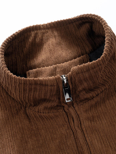 Ignacio | Funnel Neck Zipped Corduroy Jacket