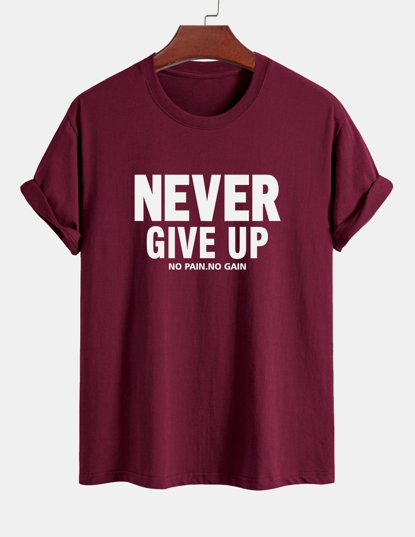 Ubaldo® | Never Give Up Print Cotton T-Shirt