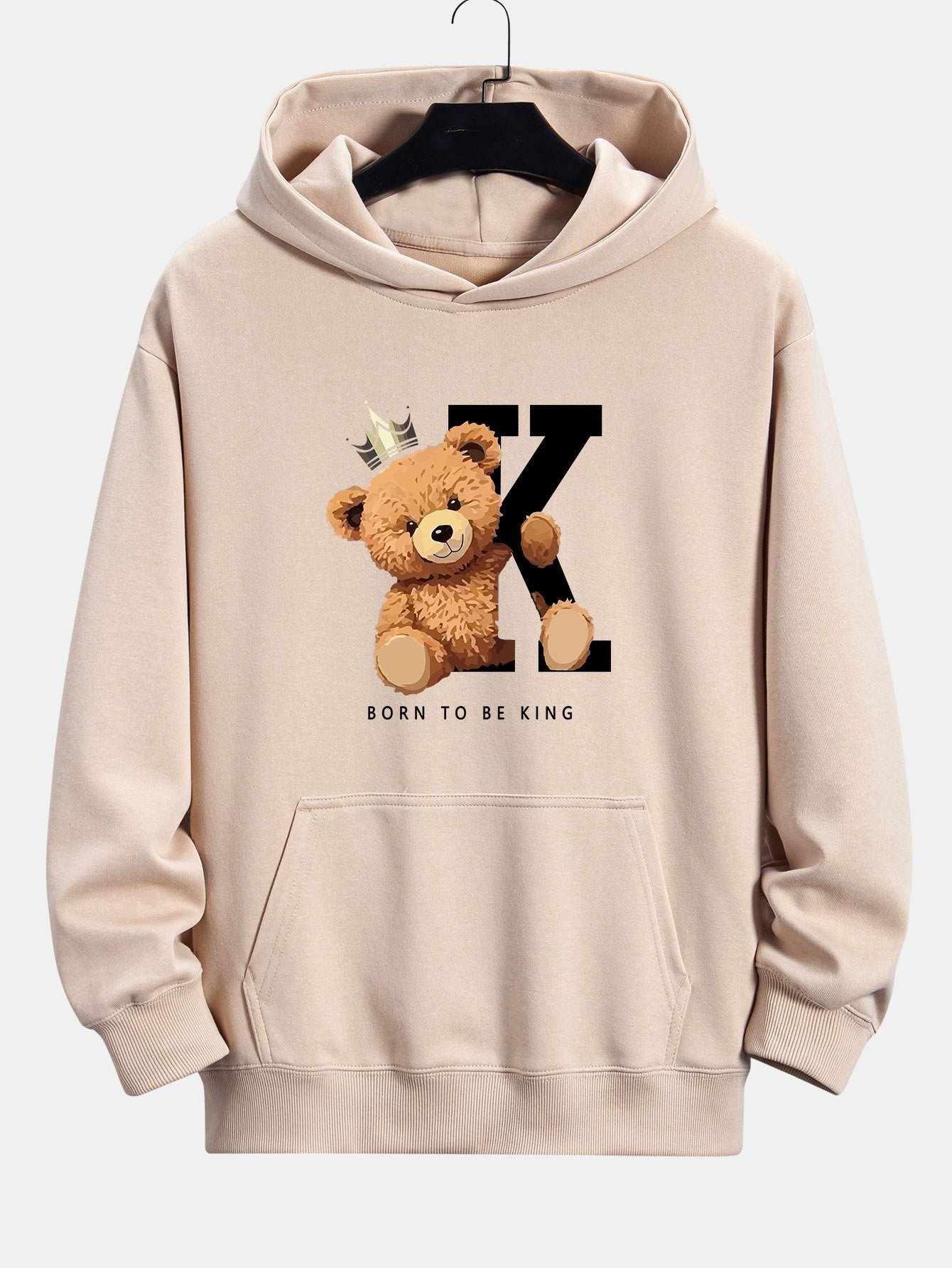 Latrell | Crown King Bear Print Relax Fit Hoodie