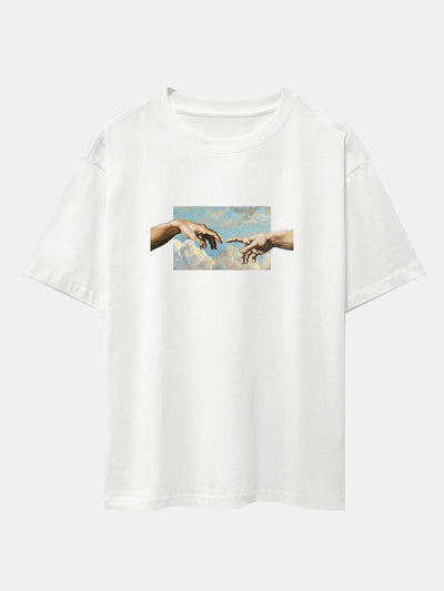 Agostino® | Create Adam Print Heavy Weight Oversize T-Shirt & Corduroy Shorts