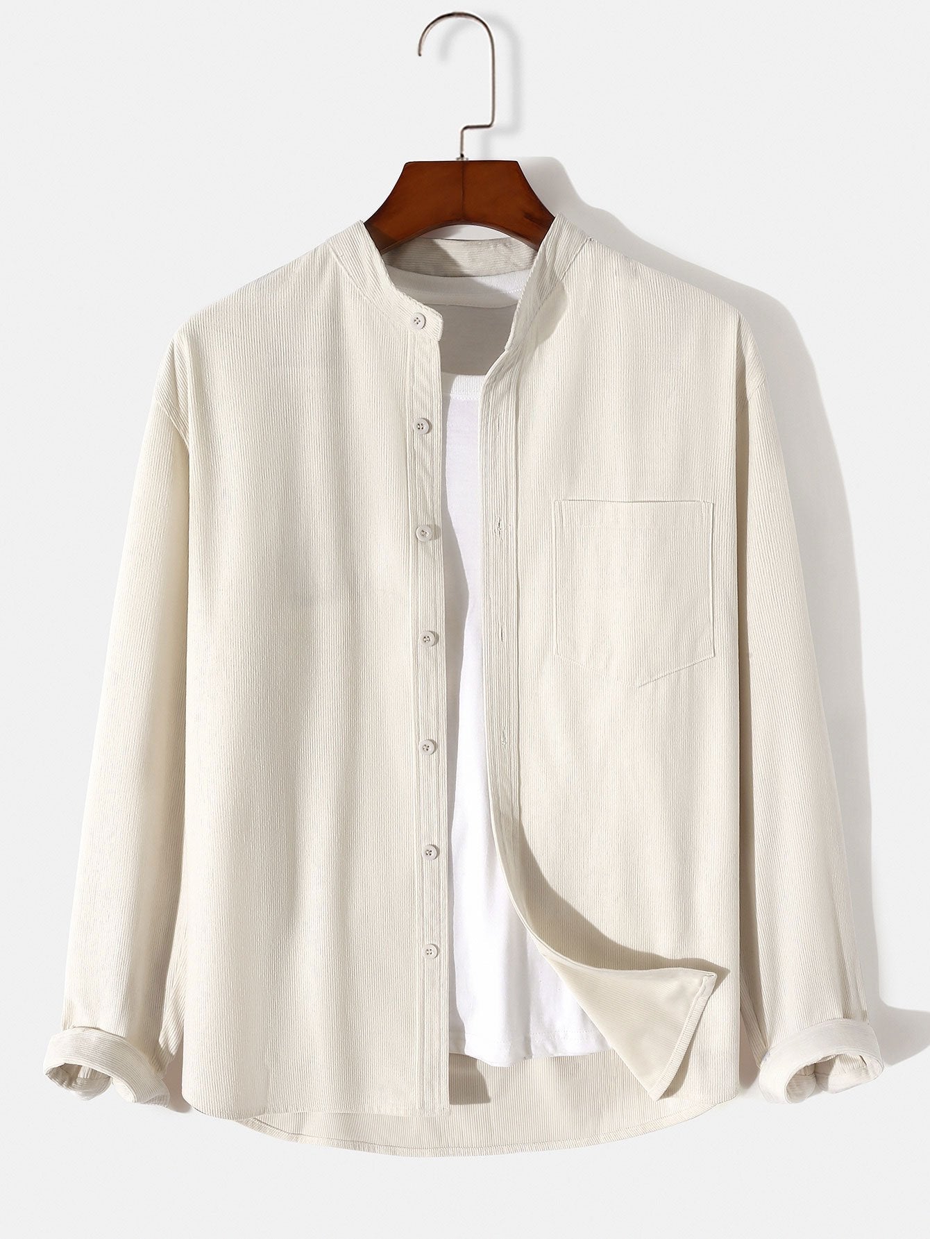 Alger® | Long Sleeve Stand Collar Corduroy Shirt