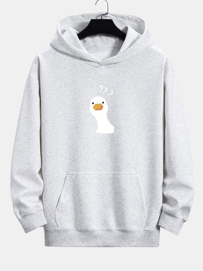 Paul | Question Mark Doubtful Duck Print Relax Fit Hoodie