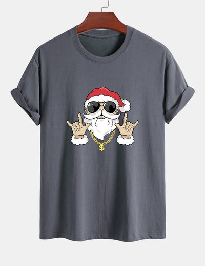 Albano® | Hip Hop Santa Print Cotton T-Shirt