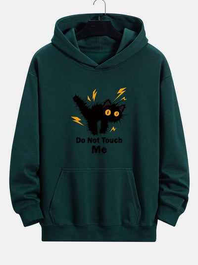 Quintín® | Angry Cat Print Relax Fit Hoodie