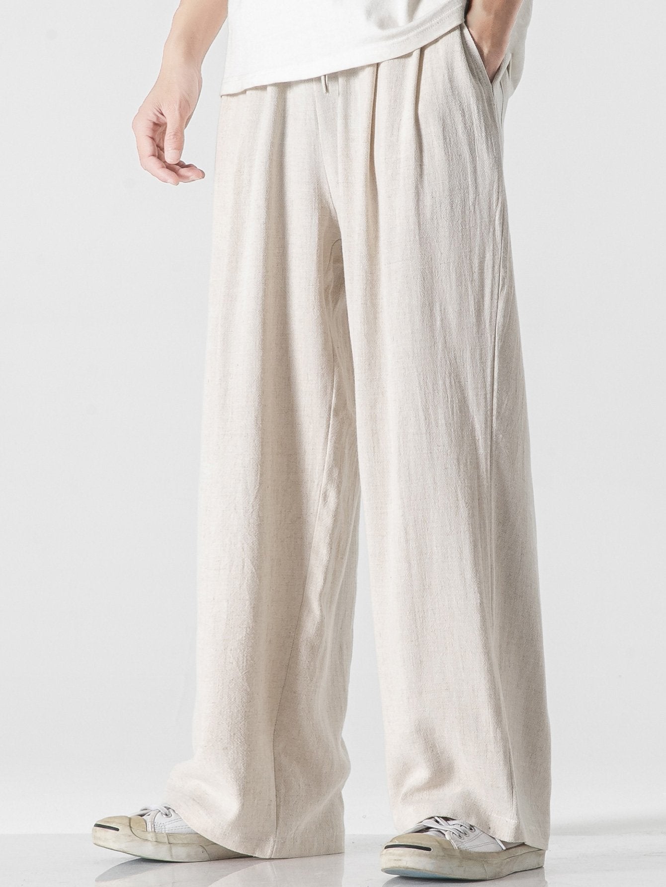 Karel® | Natural Comfort: Wide Relax Fit Pants In Linen And Cotton Blend