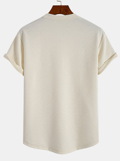 Antenor® | Short Sleeve Stripe Jacquard Arc Hem T-Shirt & Shorts