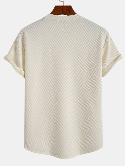Antenor® | Short Sleeve Stripe Jacquard Arc Hem T-Shirt & Shorts
