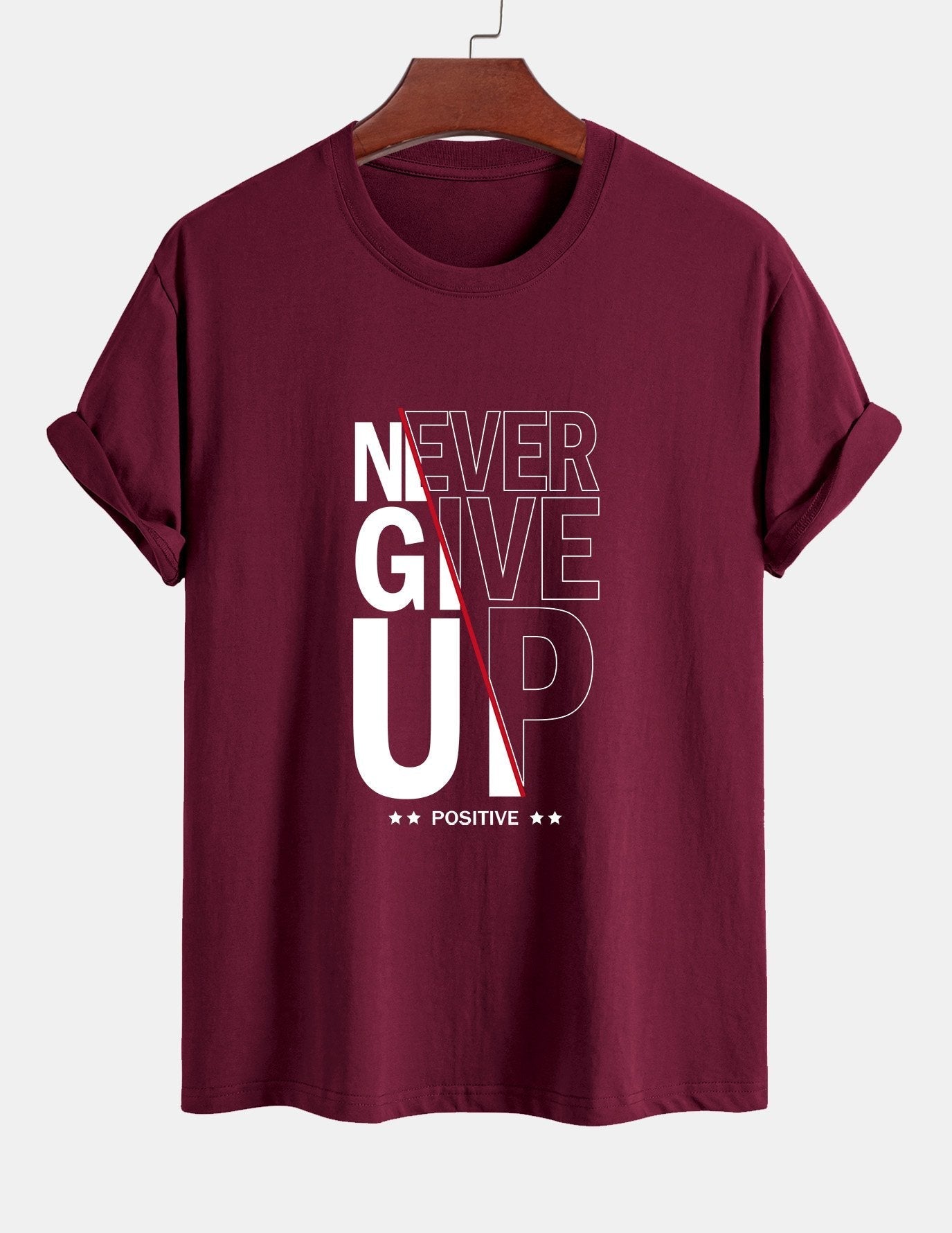 Trasímaco® | Never Give Up Print Cotton T-Shirt
