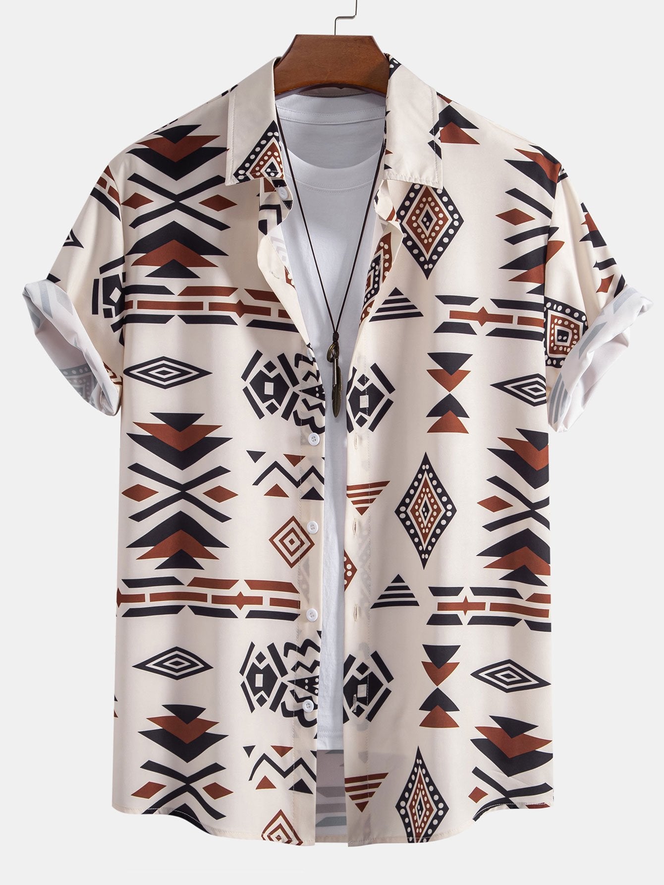 Hermes® | Aztec Geometric Print Shirt & Swim Shorts