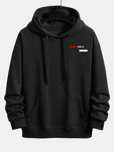 Lev | Paris Stripe Print Relax Fit Hoodie