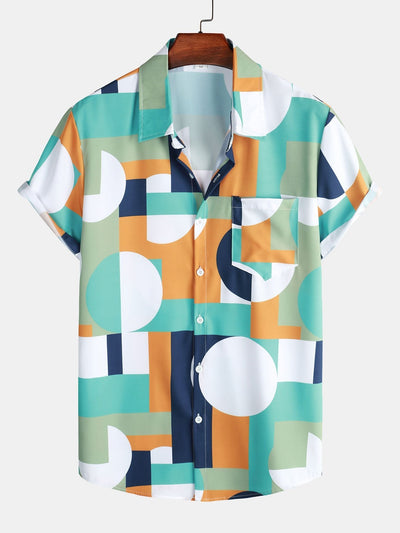 Argie® | Geometry Print Button Up Shirt