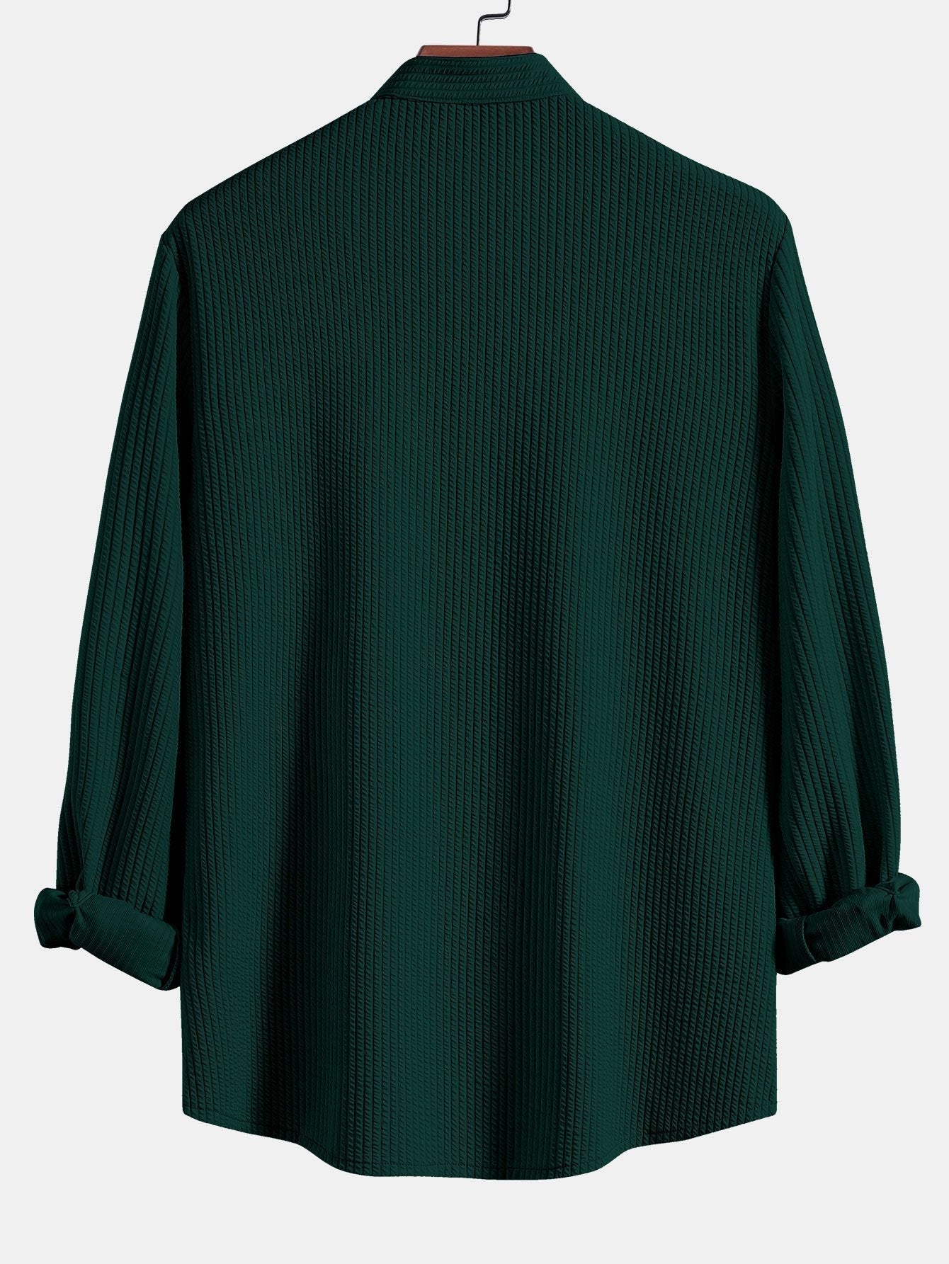Baldomero® | Long Sleeve Muscle Fit Ribbed Stand Collar Shirt