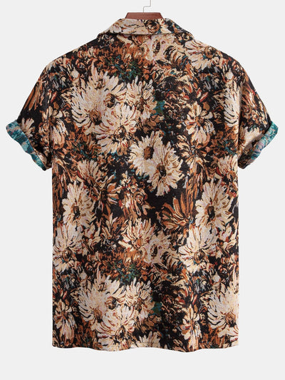 Tobías® | Painted Floral Jacquard Cuban Shirt