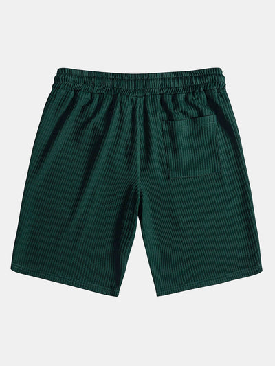 Carson® | Muscle Fit Ribbed Stand Collar Shirt & Shorts