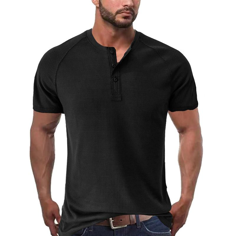 Men's gh Gy Short Sleeve Henley T-Shirt