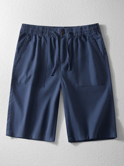 Badr® | Linen Cotton Blend Drawstring Shorts