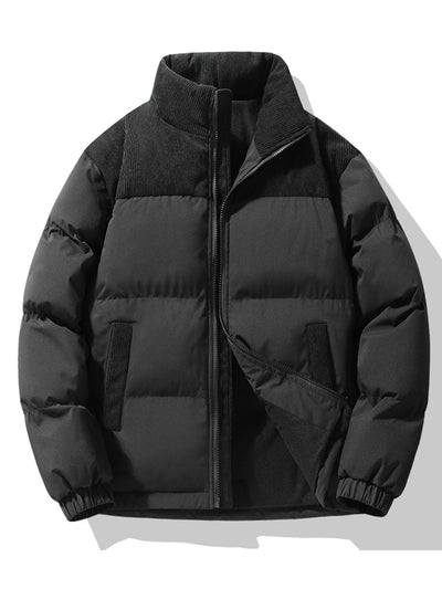Ezra | Corduroy Patchwork Puffer Jacket