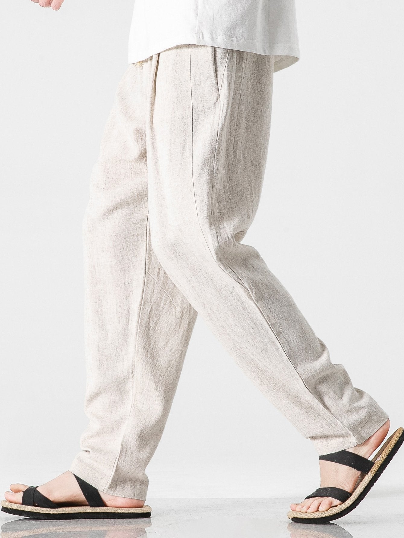 Timothy® | Relax Fit Linen And Cotton Blend Harem Pants