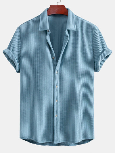 Ahimelech® | Waffle Button Up Shirt & Drawstring Waffle Shorts