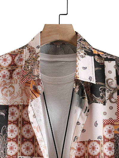 Arlie® | Paisley Baroque Scarf Print Button Up Shirt