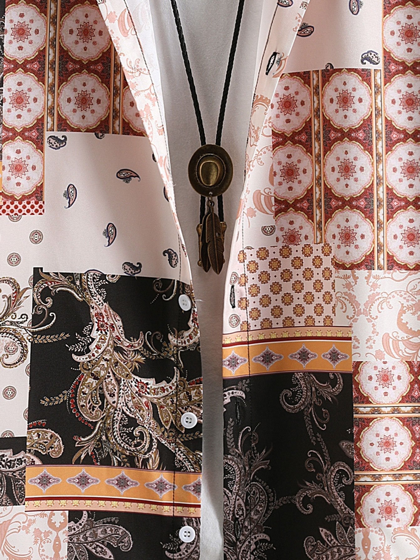 Arlie® | Paisley Baroque Scarf Print Button Up Shirt