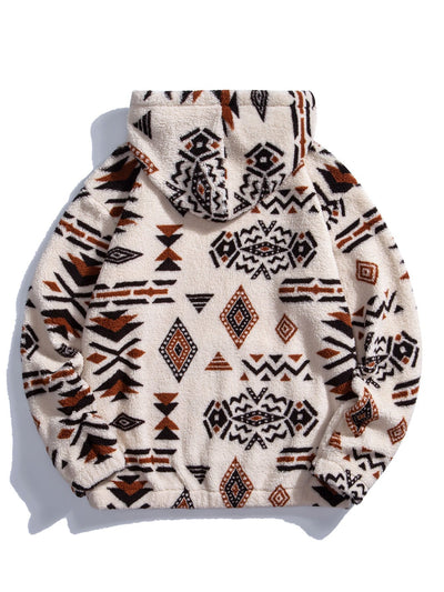 Frederick | Aztec Print Teddy Hoodie