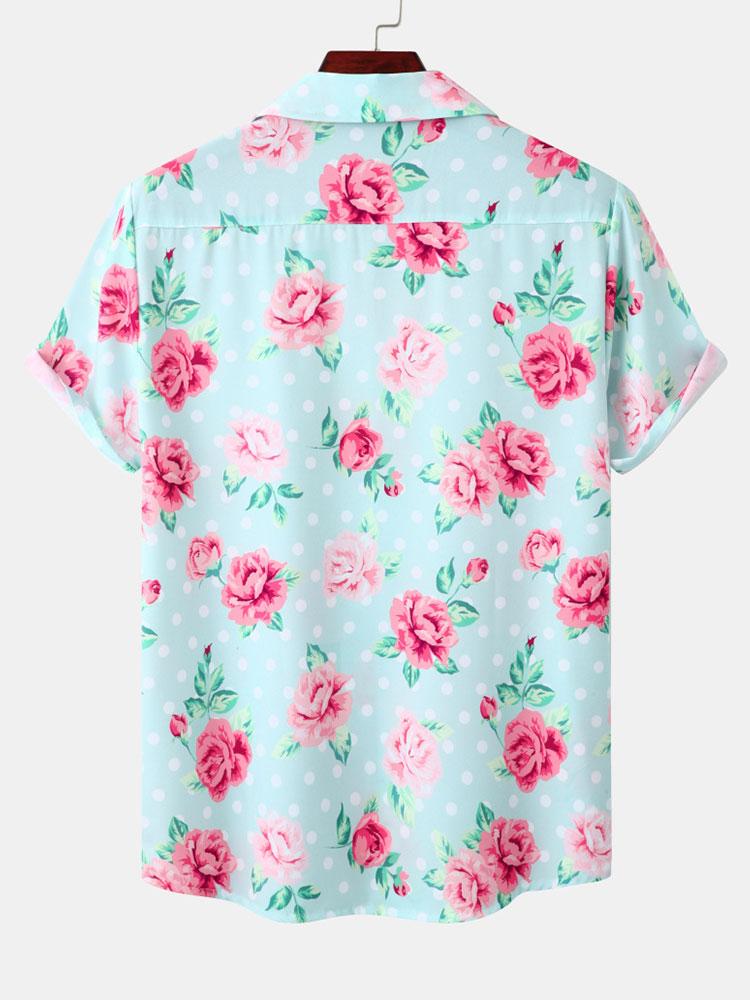 Alvard® | Floral Polka Dot Print Revere Collar Shirt