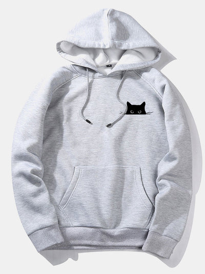 Juan | Black Cat Print Hoodie
