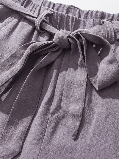 Judas® | Detachable Belt Relax Fit Linen And Cotton Blend Harem Pants