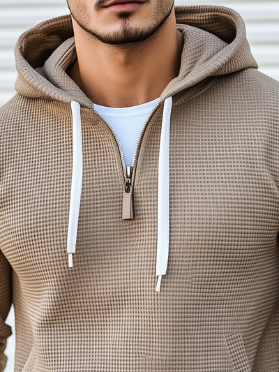 Joaquín® | Sweatshirt with hood and long sleeves waffle