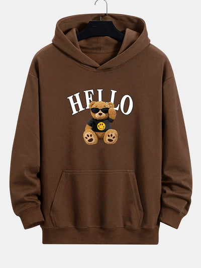 Cruz | Hello Sunglasses Bear Print Relax Fit Hoodie