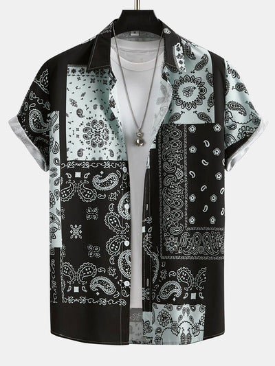 Asterio® | Paisley Patchwork Print Shirt Random Pattern Design