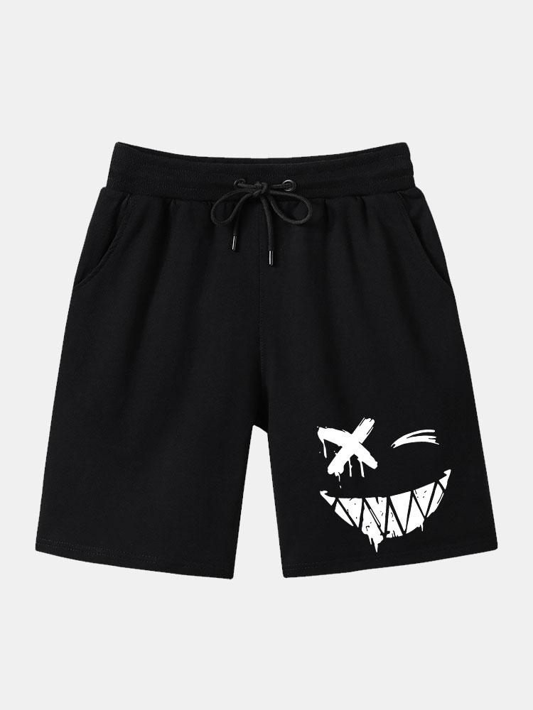Bacon® | Dissolved Smiley Face Print Man Mid Length Shorts