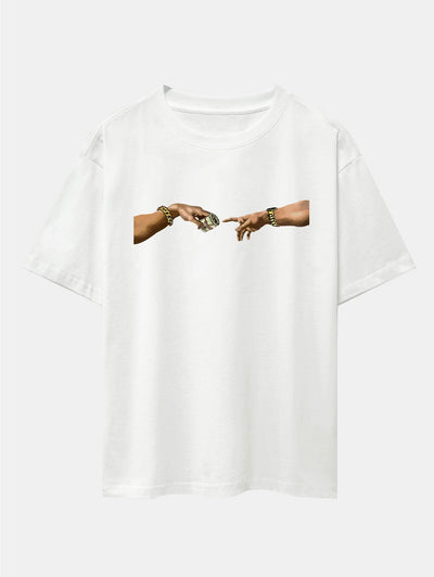 Israel® | Cash Hand Print Drop Shoulder Oversize T-Shirt