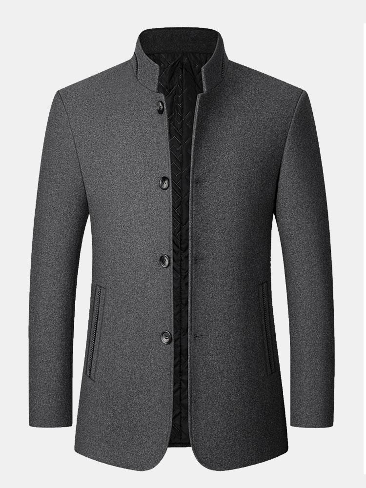 H��ctor | Stand Collar Wool Blended Blazer