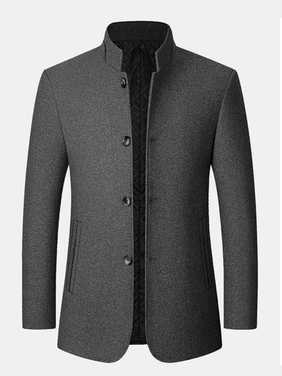 H��ctor | Stand Collar Wool Blended Blazer