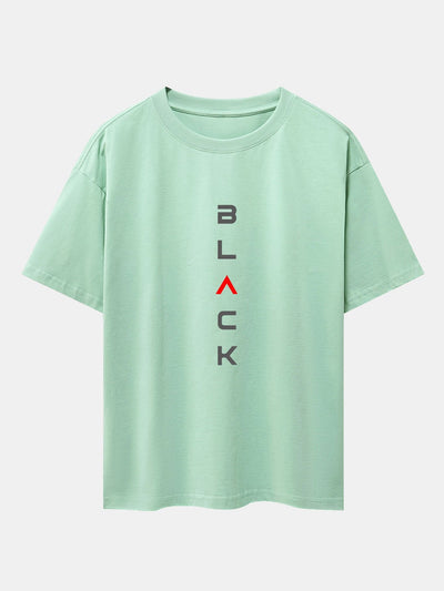 Ángel® | Black Print Drop Shoulder Oversize T-Shirt