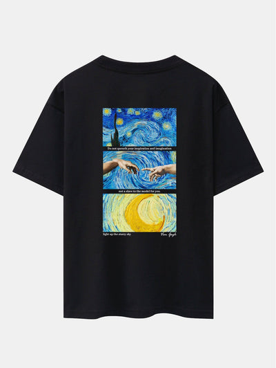 Isaac® | The Starry Night Back Print Drop Shoulder Oversize T-Shirt