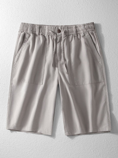 Badr® | Linen Cotton Blend Drawstring Shorts