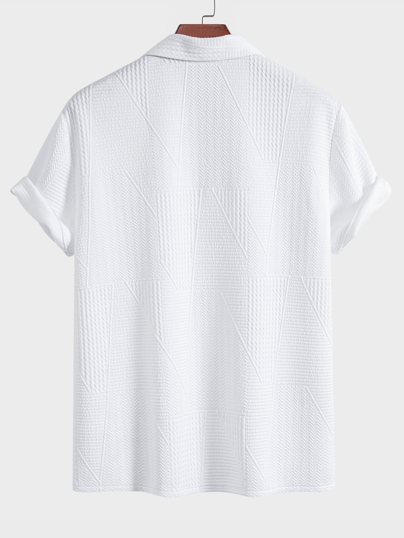 Vlad® | Geometric Style: Short Sleeve Cuban Shirt With Geometric Texture