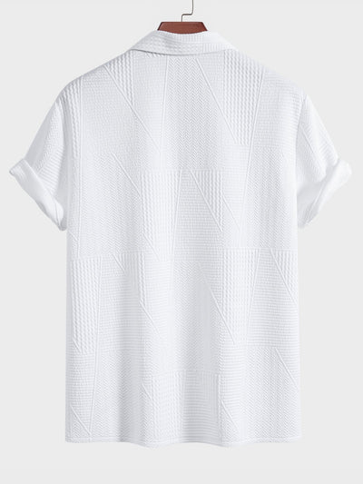 Vlad® | Geometric Style: Short Sleeve Cuban Shirt With Geometric Texture