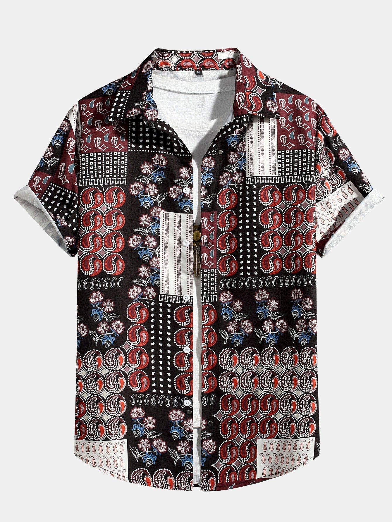 Antal® | Paisley Floral Patchwork Print Shirt
