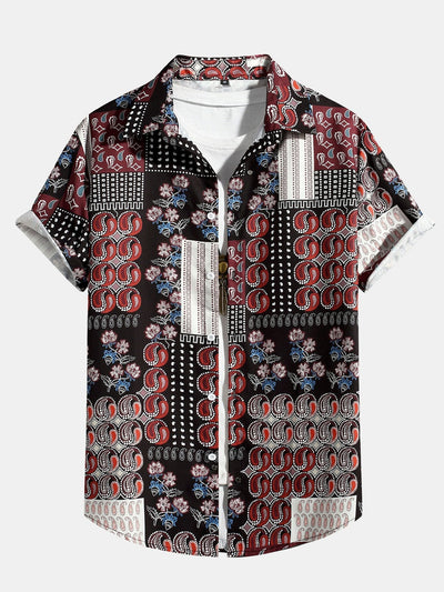 Antal® | Paisley Floral Patchwork Print Shirt
