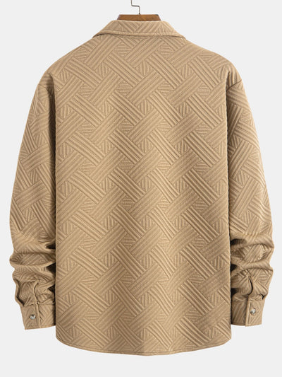 Amadeo® | Striped Jacquard Button Up Shirt