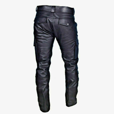 Men's Vinelti-Pocket SliFit Fax Leather Pants (Belt Exclded)