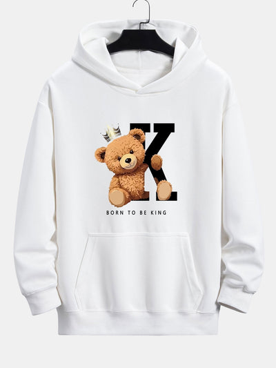 Latrell | Crown King Bear Print Relax Fit Hoodie