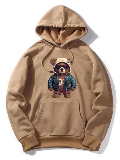 Benedict | Bear In Leather Jacket Print Hoodie