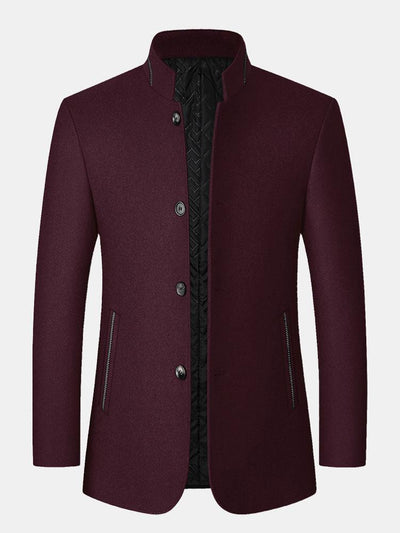 H��ctor | Stand Collar Wool Blended Blazer